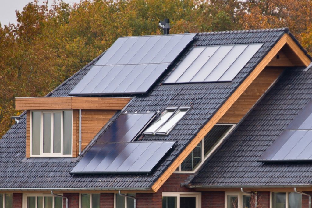 Solar panels on house